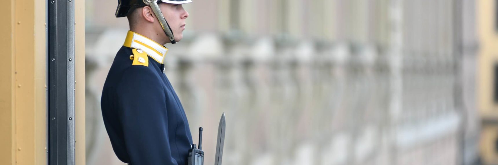 Soldier Stands Palace of Stockholm Sweden